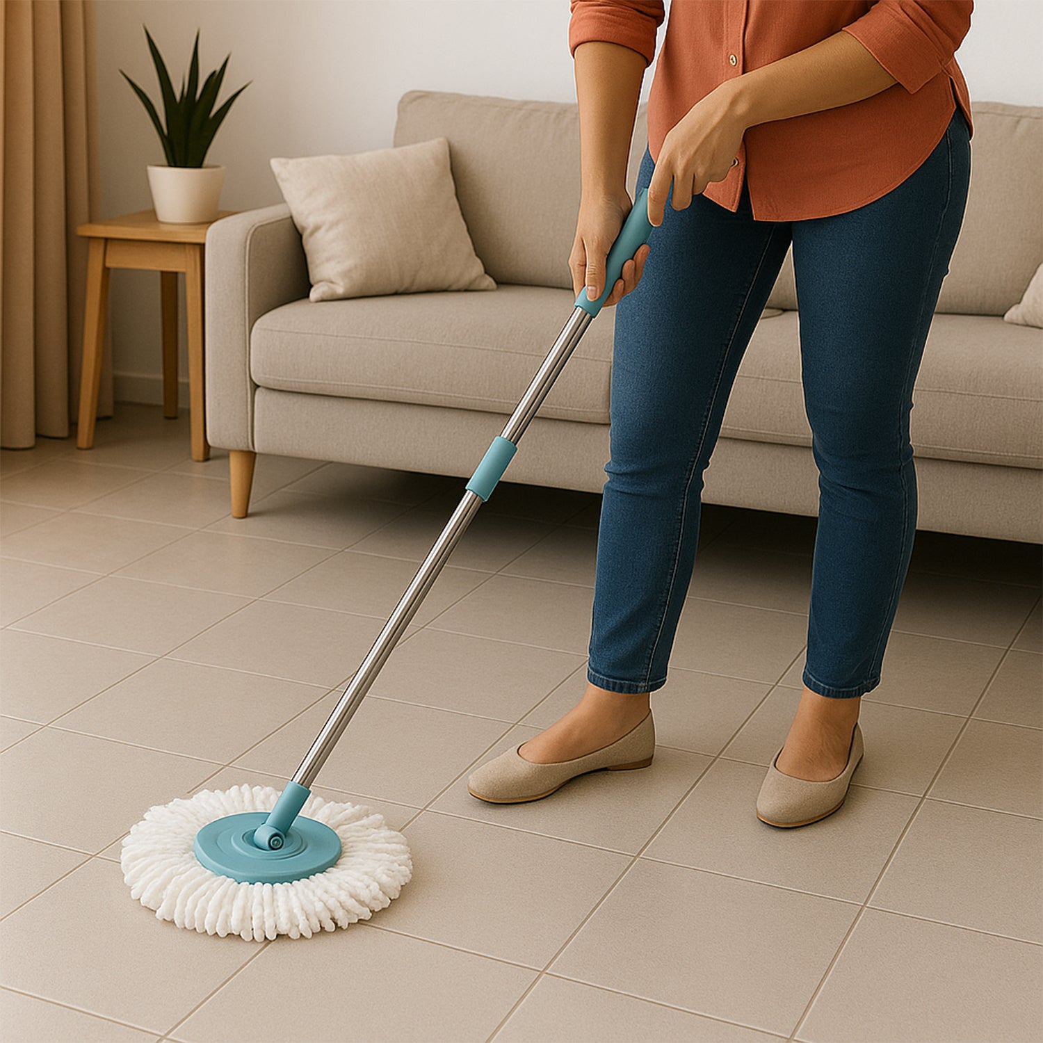 Adjustable stainless steel mop rod set from Wukusy, 120 cm in length, for home improvement cleaning tools.