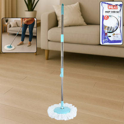 Adjustable stainless steel mop rod set by Wukusy, 120 cm, ideal for home cleaning and household chores.