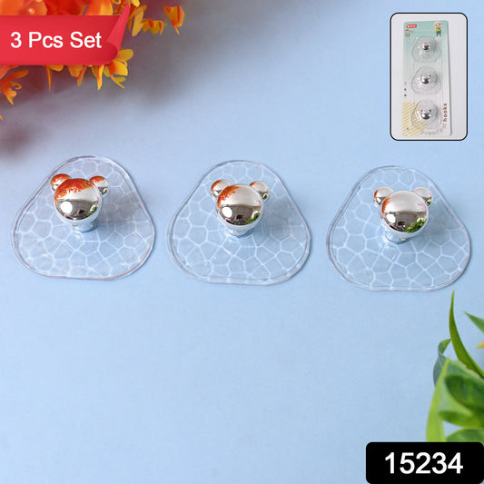 Set of three Wukusy all-plastic adhesive wall hooks, strong and damage-free, easy to install for home improvement.