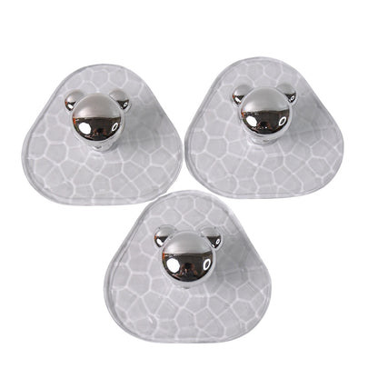 Set of three Wukusy all-plastic adhesive wall hooks, strong, damage-free, easy to install for home improvement projects.