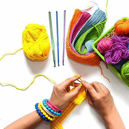 Wukusy aluminium multicolor knitting needles and crochet hooks set with 12 pieces for home improvement and crafting projects.