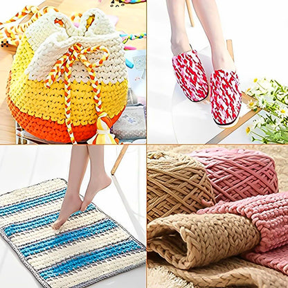 Set of 12 multicolor aluminium knitting and crochet needles from Wukusy for home improvement projects, displayed in a tidy arrangement.