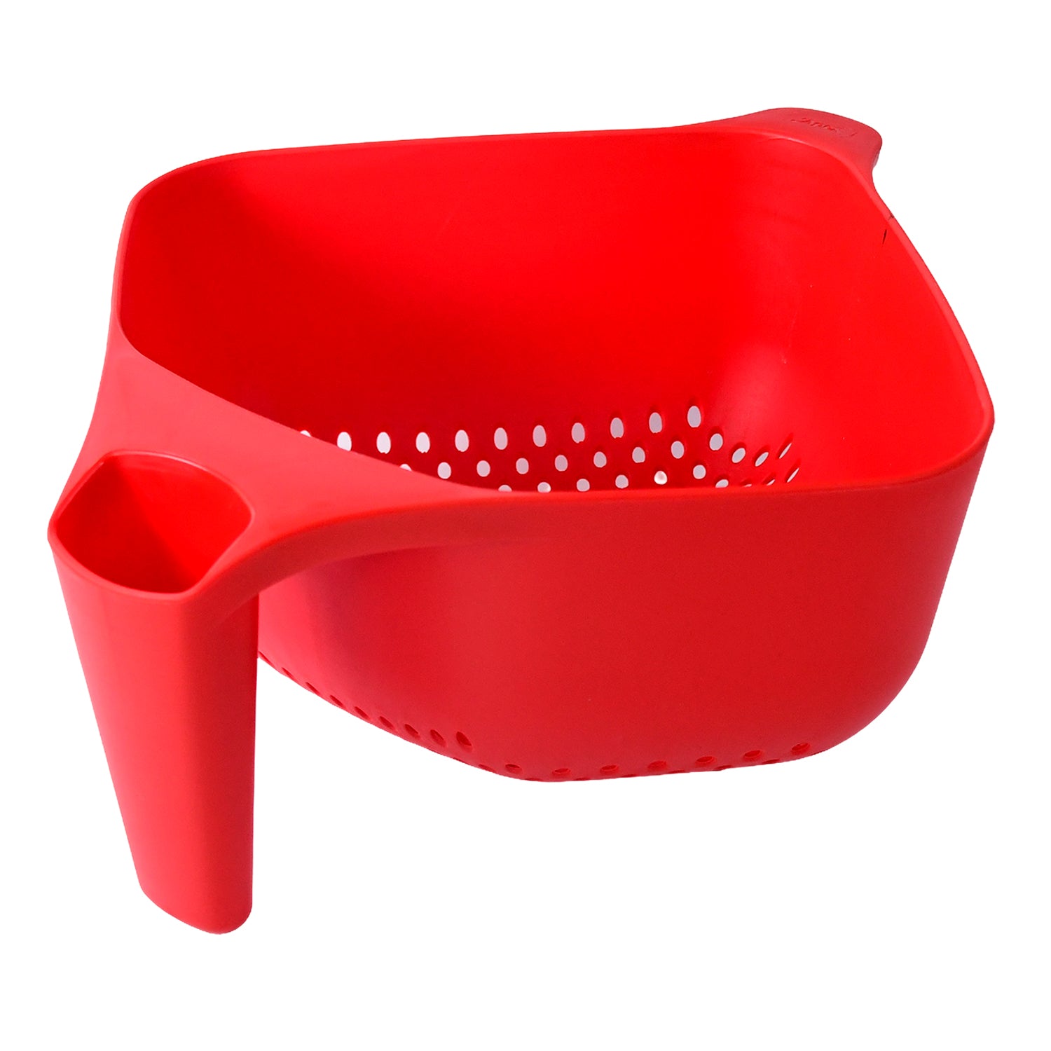 Wukusy Apex multi-functional plastic strainer bowl with ergonomic handle, ideal for kitchen straining and rinsing tasks.