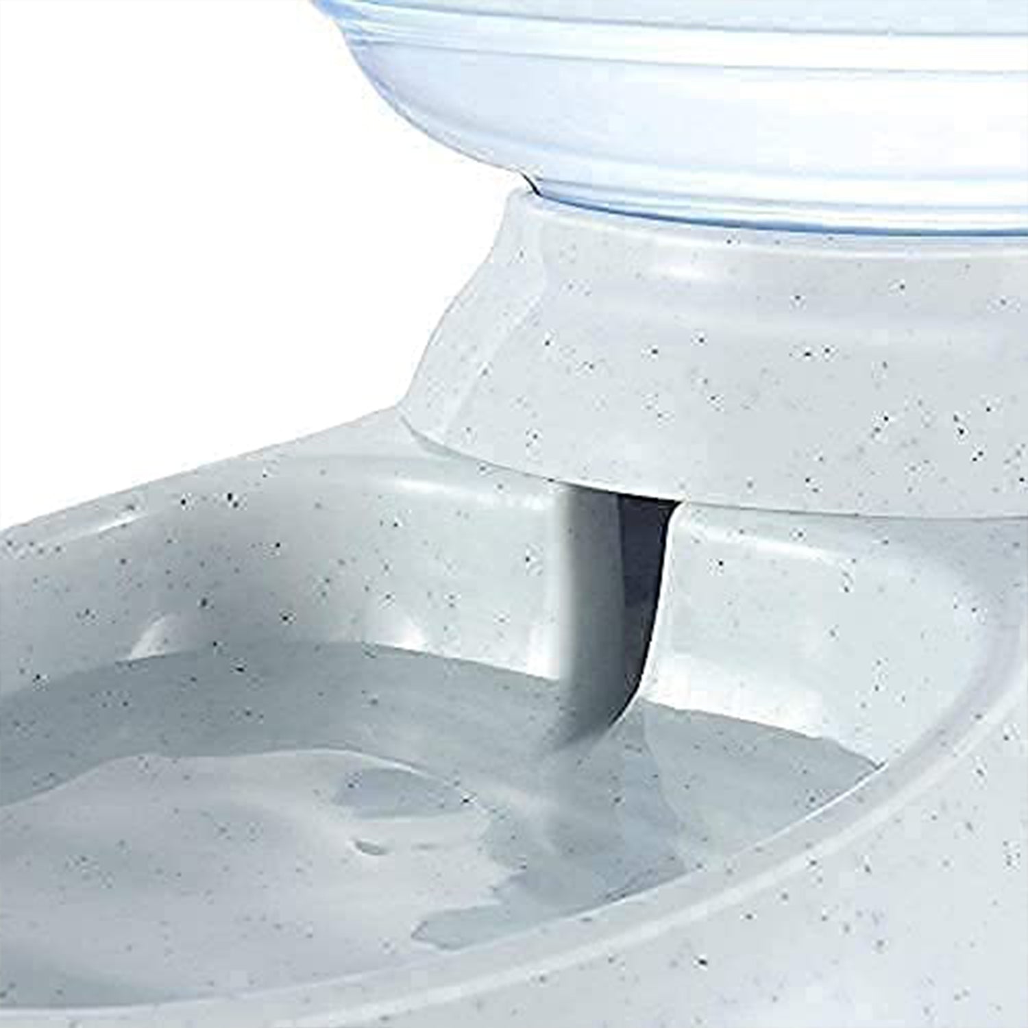 Wukusy automatic pet water dispenser and gravity feeder for cats and dogs, with a clear water bowl and self-dispensing design.