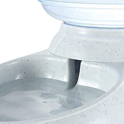 Wukusy automatic pet water dispenser and gravity feeder for cats and dogs, with a clear water bowl and self-dispensing design.