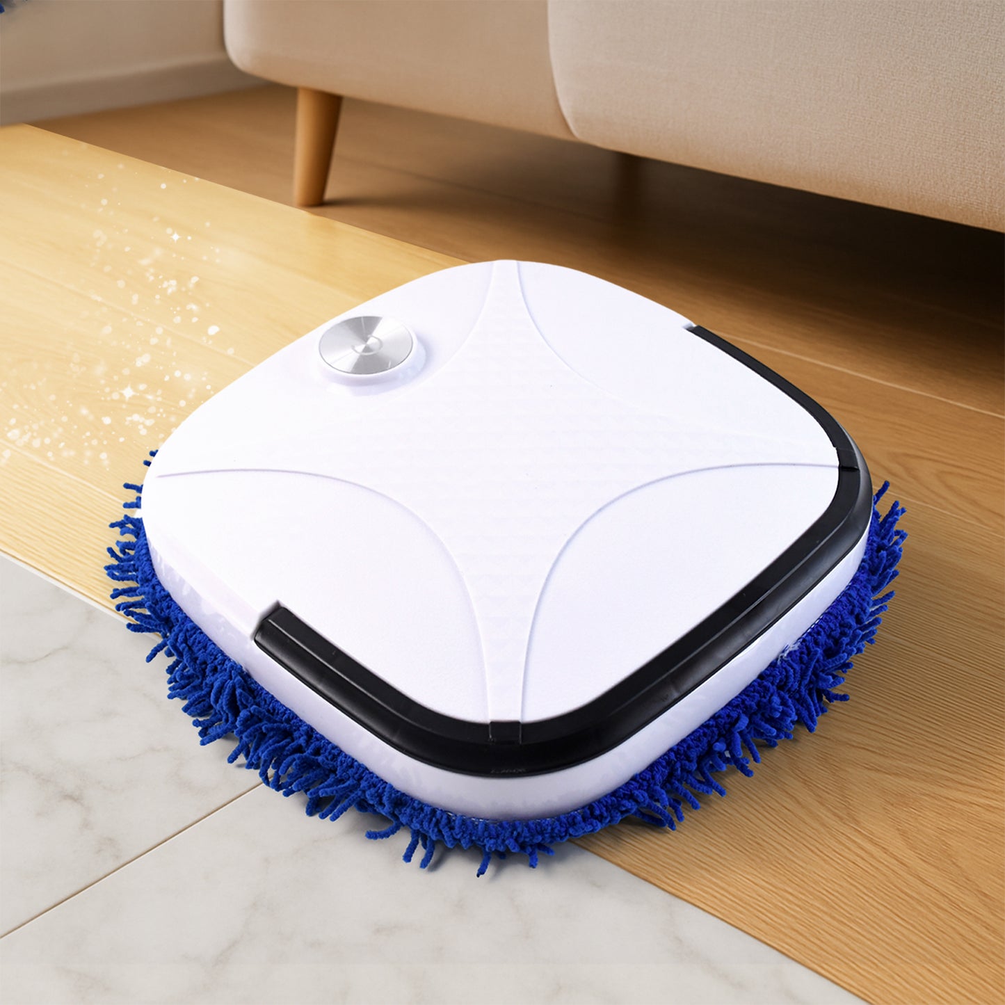Wukusy automatic smart floor cleaning robot for home improvement, cleaning floors efficiently in a modern living space.