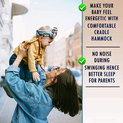 Portable folding baby swing with stainless steel stand, suitable for boys and girls, by Wukusy home improvement brand.