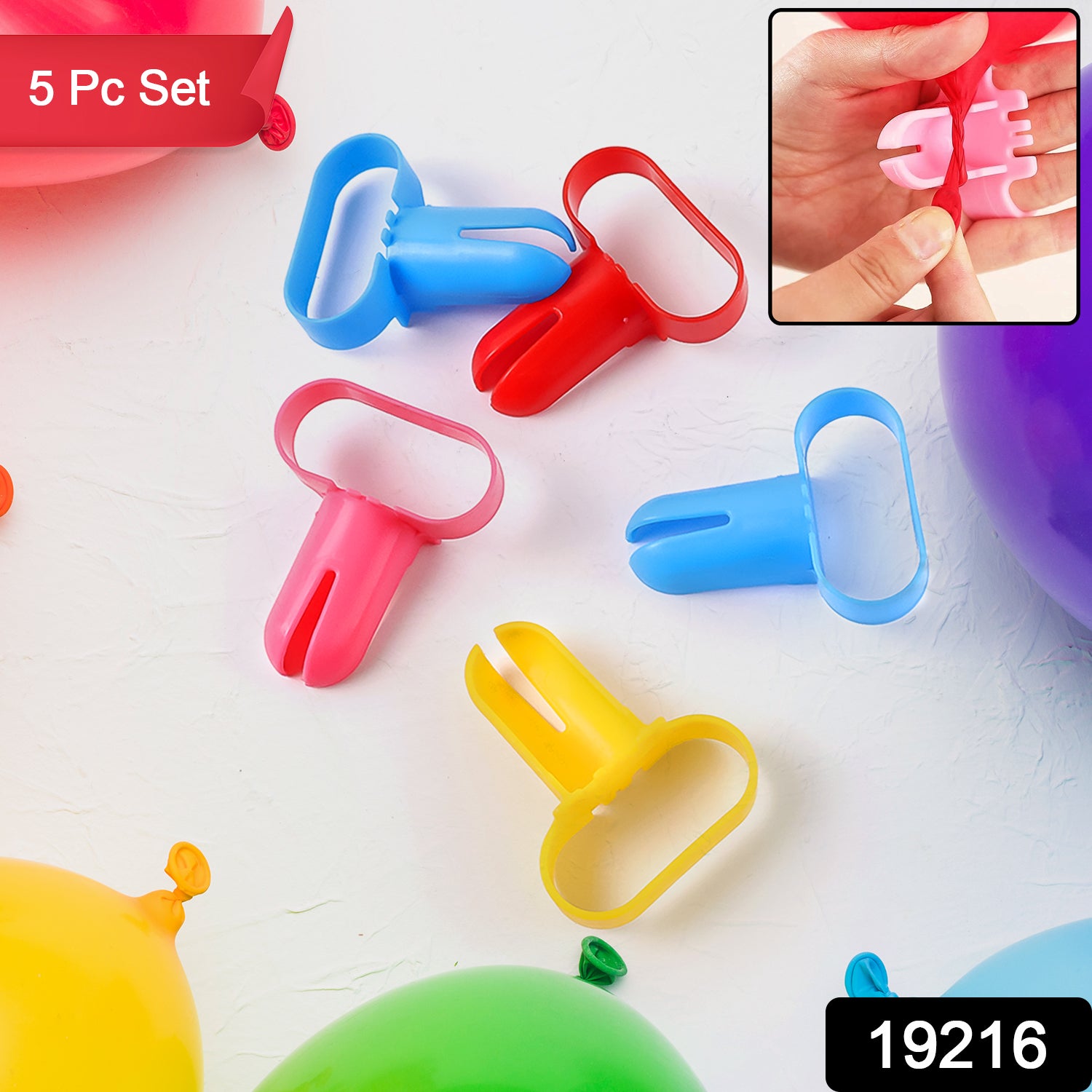 Wukusy balloon tying tool device accessory set with five tools for easy and quick balloon decoration.