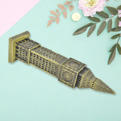 Wukusy Big Ben London Clock Tower miniature metal statue, detailed home decor piece, ideal for elegant home improvement and gifting.