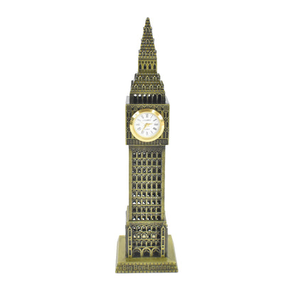 Wukusy Big Ben London Clock Tower miniature metal statue, elegant home decor piece perfect for gifting or display in home improvement.