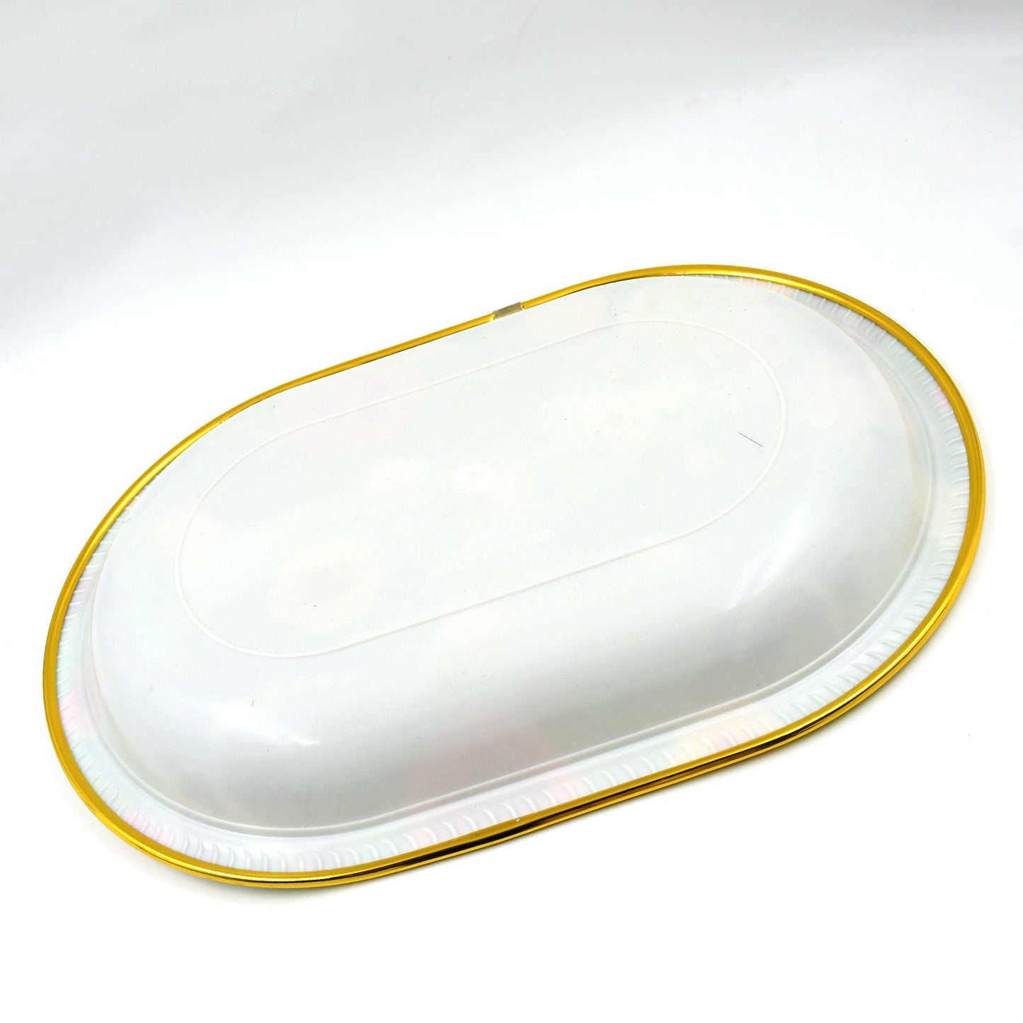 Wukusy plastic serving tray with colorful flower print, 35x24cm, ideal for home serving and entertaining.