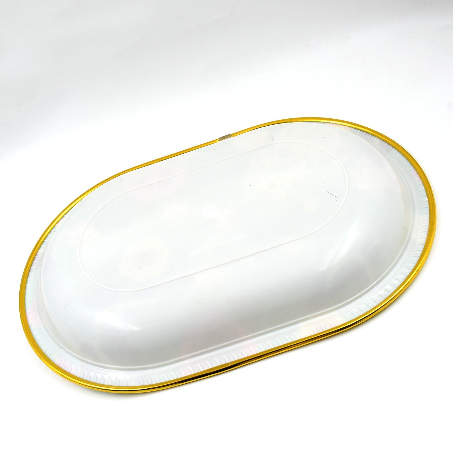 Wukusy plastic serving tray with colorful flower print, 35x24cm, ideal for home serving and entertaining.