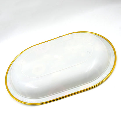 Wukusy plastic serving tray with colorful flower print, 35x24cm, ideal for home serving and entertaining.