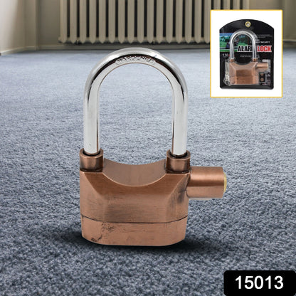 Wukusy brown security alarm metallic lock system with 3 keys, home security device with durable lock and matching keys.