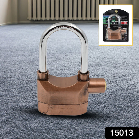 Wukusy brown security alarm metallic lock system with 3 keys, home security device with durable lock and matching keys.