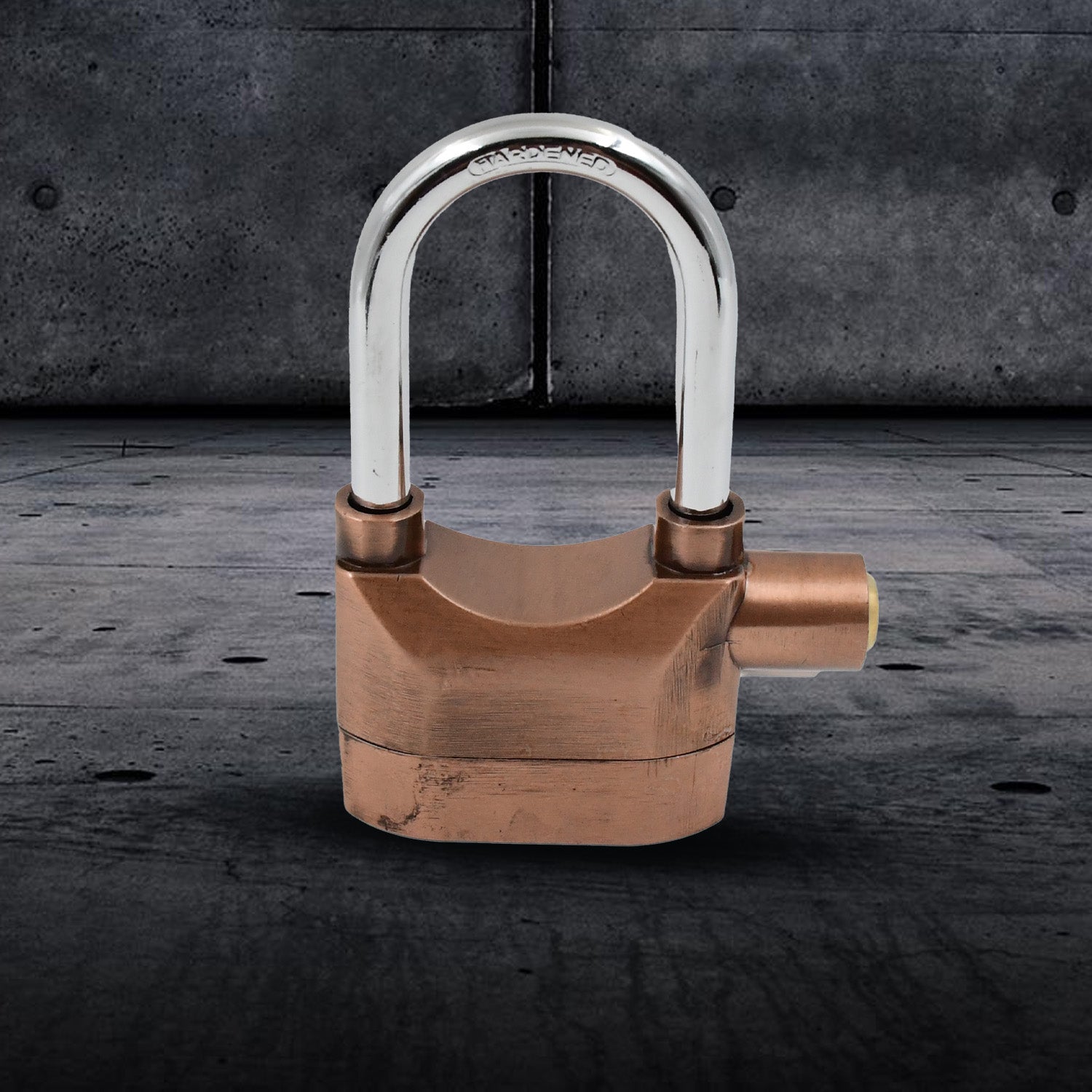 Wukusy brown metallic security alarm lock system with three keys, designed for home security and improvement.