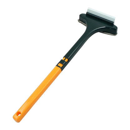 Wukusy 2-in-1 mesh cleaning brush with extended handle for window and surface cleaning, featuring a wiper and net cleaner.