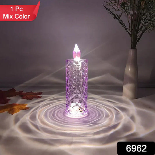 Multicolor crystal candlelight for home decoration by Wukusy, single candle for ambient lighting and decorative ambiance.