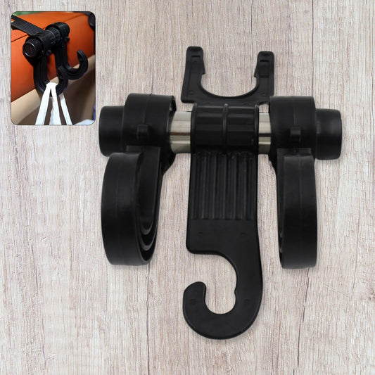 Wukusy car hook hanging from back seat headrest, hidden headrest hanger for securing bags and accessories in vehicle.