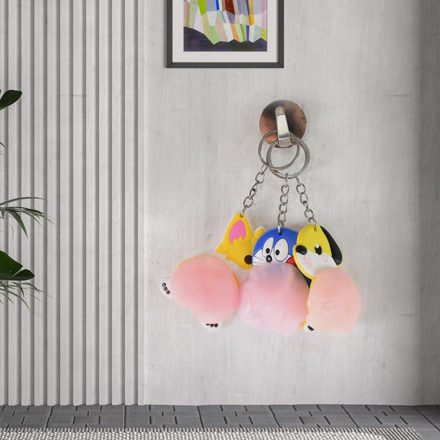 Wukusy cartoon animal keychain featuring a cute mixed animal design, perfect for home improvement accessories.