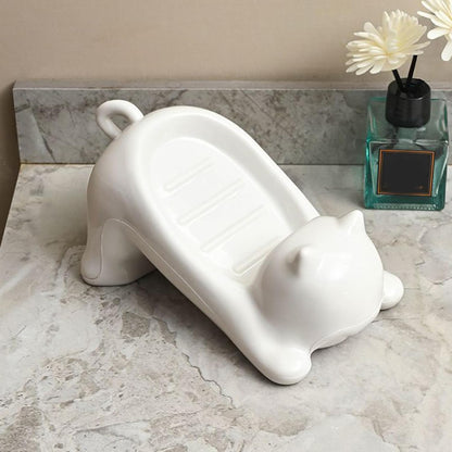 Wukusy cartoon animal shape soap dish holder for home improvement, featuring a cute animal design and durable plastic construction.