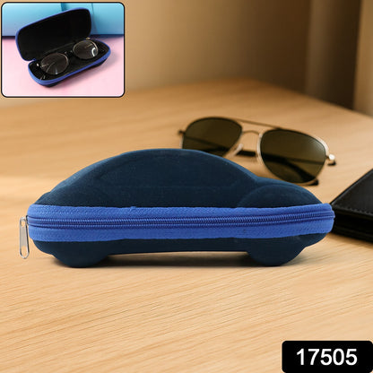 Wukusy cartoon car-shaped sunglasses case, portable eyeglasses box for storing and protecting glasses, ideal for home or travel use.