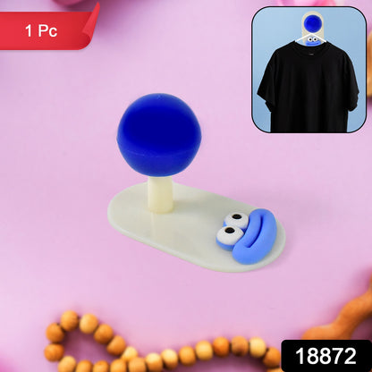 Colorful cartoon ball-shaped hook by Wukusy, self-adhesive home improvement tool for hanging items, single piece image.
