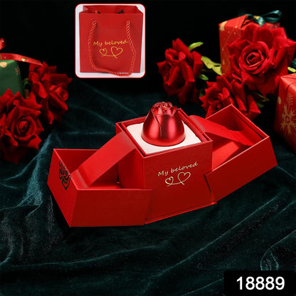 Wukusy jewelry box with an eternal rose design, ideal for Christmas gifts, wedding, or Valentine’s Day jewelry storage.