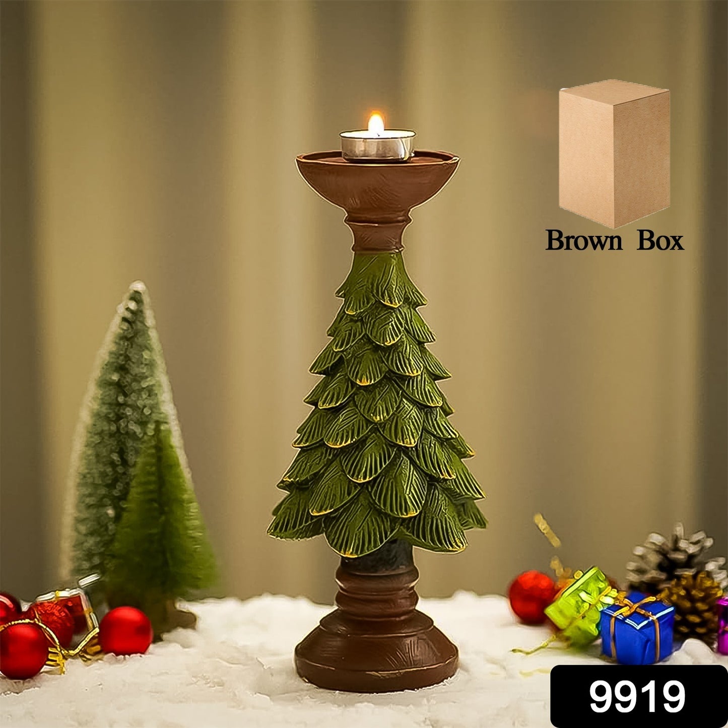 Wukusy Christmas tree candleholder, decorative candlestick for home decor, featuring festive holiday design and warm ambiance.