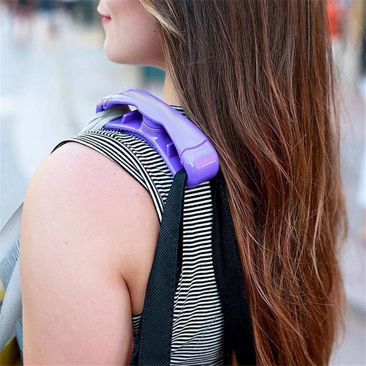 Wukusy Click Carry Grocery Bag Holder in vibrant multi-color, designed to organize and carry grocery bags easily at home.