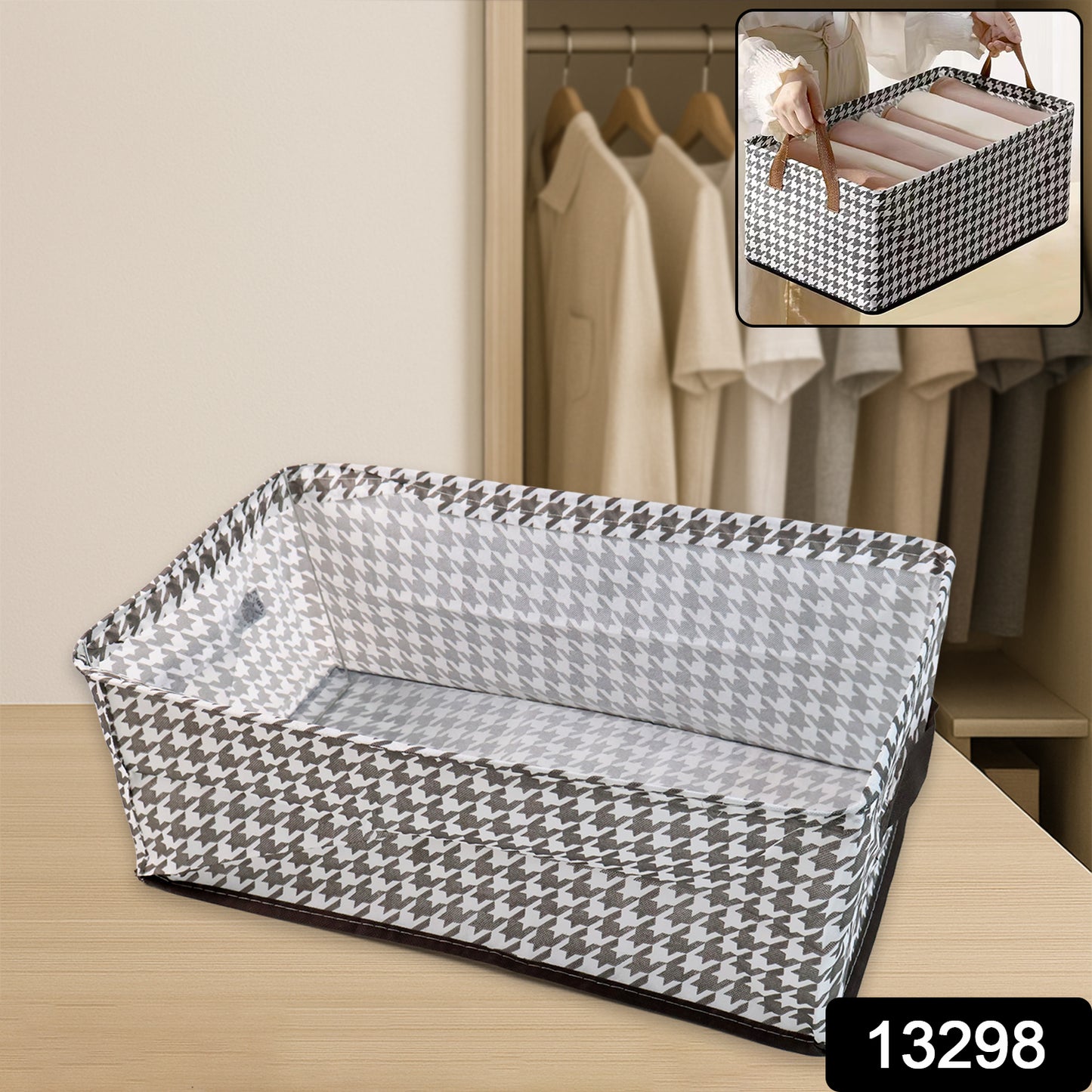 Wukusy cloth storage baskets for closet organization, soft fabric bins in neutral colors, ideal for home storage solutions