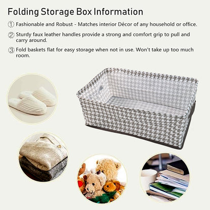 Wukusy cloth storage baskets for closet organization, set of two fabric storage bins in neutral tones, 42.28 cm size.