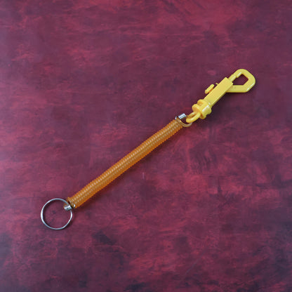 Wukusy coiled retractable keychain for home improvement, with a durable design and keyring attachment.