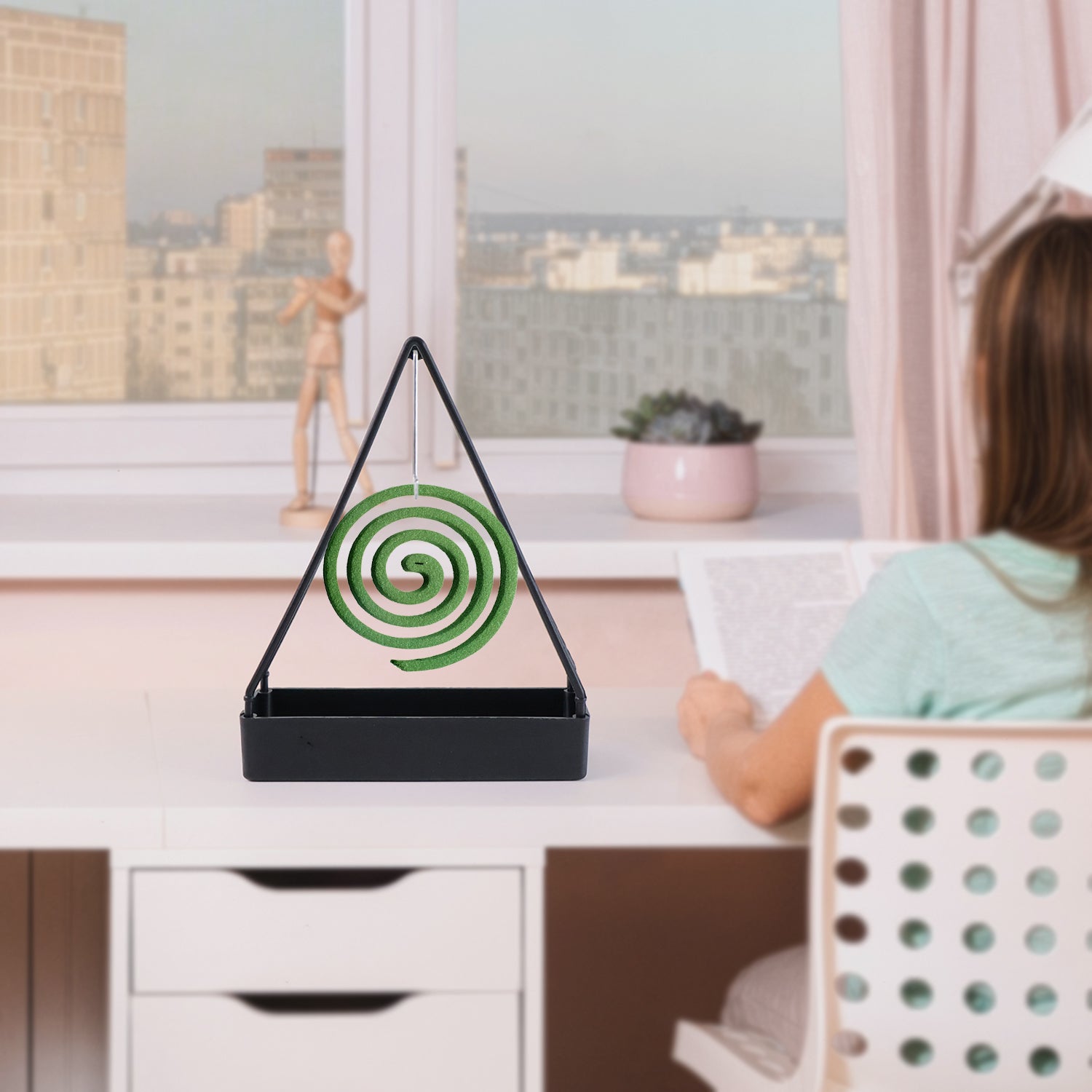 Wukusy compact triangle mosquito coil stand for home improvement, holds mosquito coils securely, made of durable material.