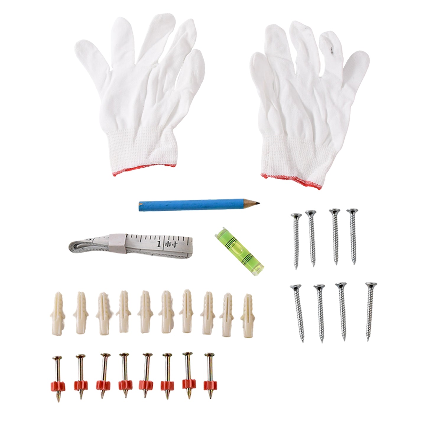 Wukusy comprehensive DIY wall mounting kit for home improvement, including tools and hardware for easy installation.
