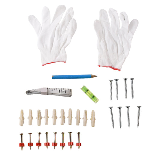 Wukusy comprehensive DIY wall mounting kit for home improvement, including tools and hardware for easy installation.