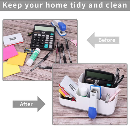 Wukusy cosmetic makeup organizer with multiple compartments for storing beauty products and accessories.