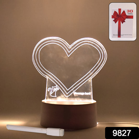 Wukusy Creative Visualization 3D acrylic decorative lamp with pen, modern home improvement accent, illuminated display.