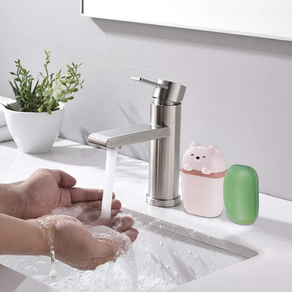 Cute bear-shaped soap case from Wukusy, made of durable material, perfect for bathroom or kitchen storage.