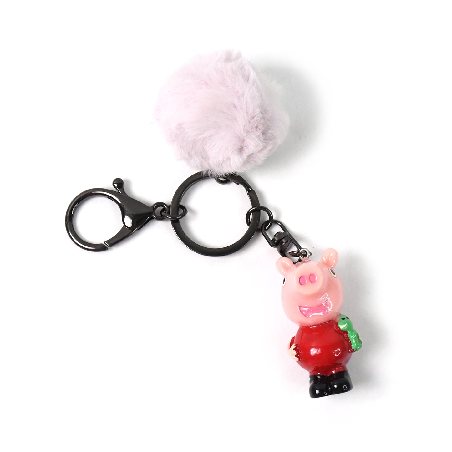 Cute cartoon keychain with fluffy pom from Wukusy, featuring a playful mix design, perfect for home improvement or decorative use.
