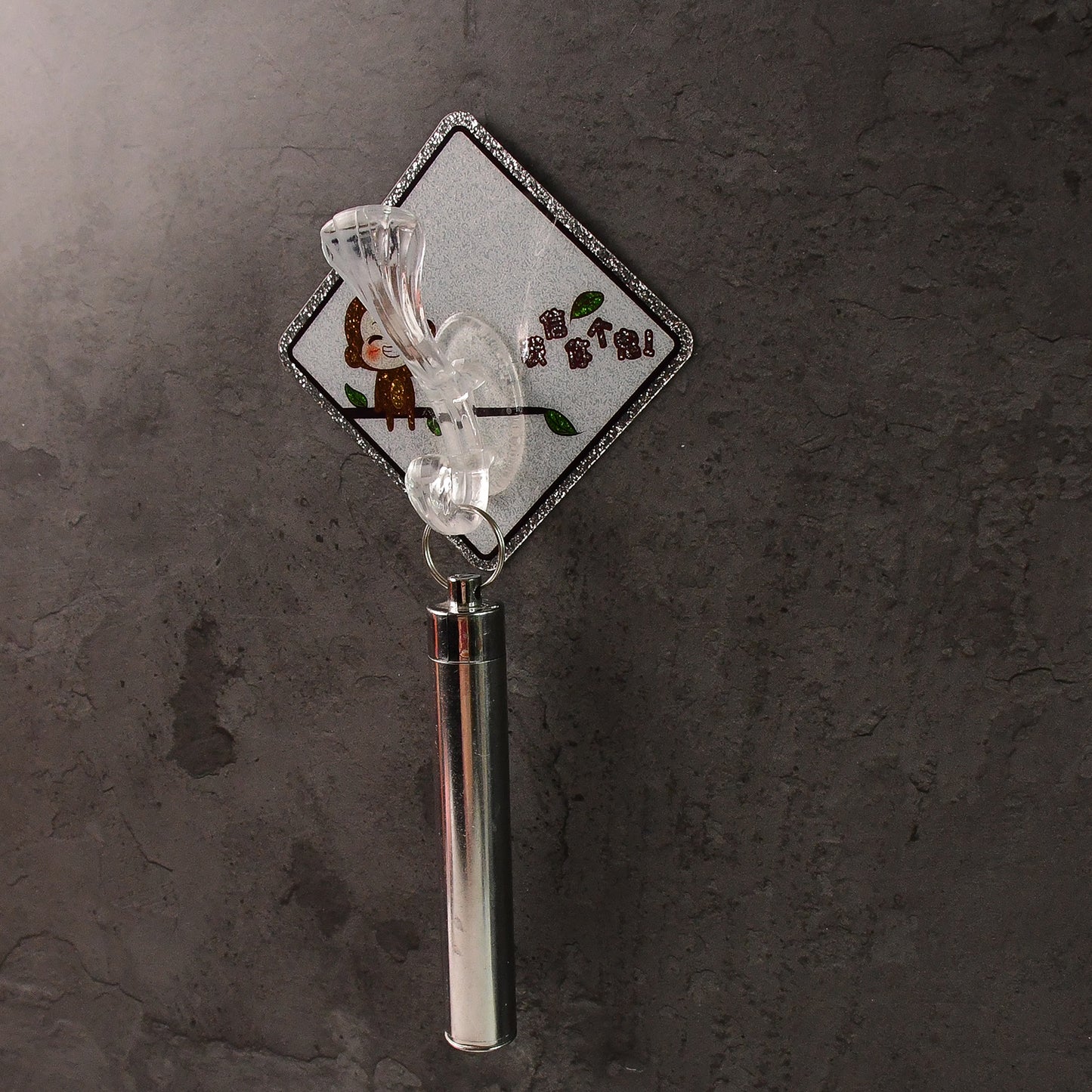 Transparent wall hook with cute cartoon print from Wukusy, self-adhesive back, perfect for home organization and decor.