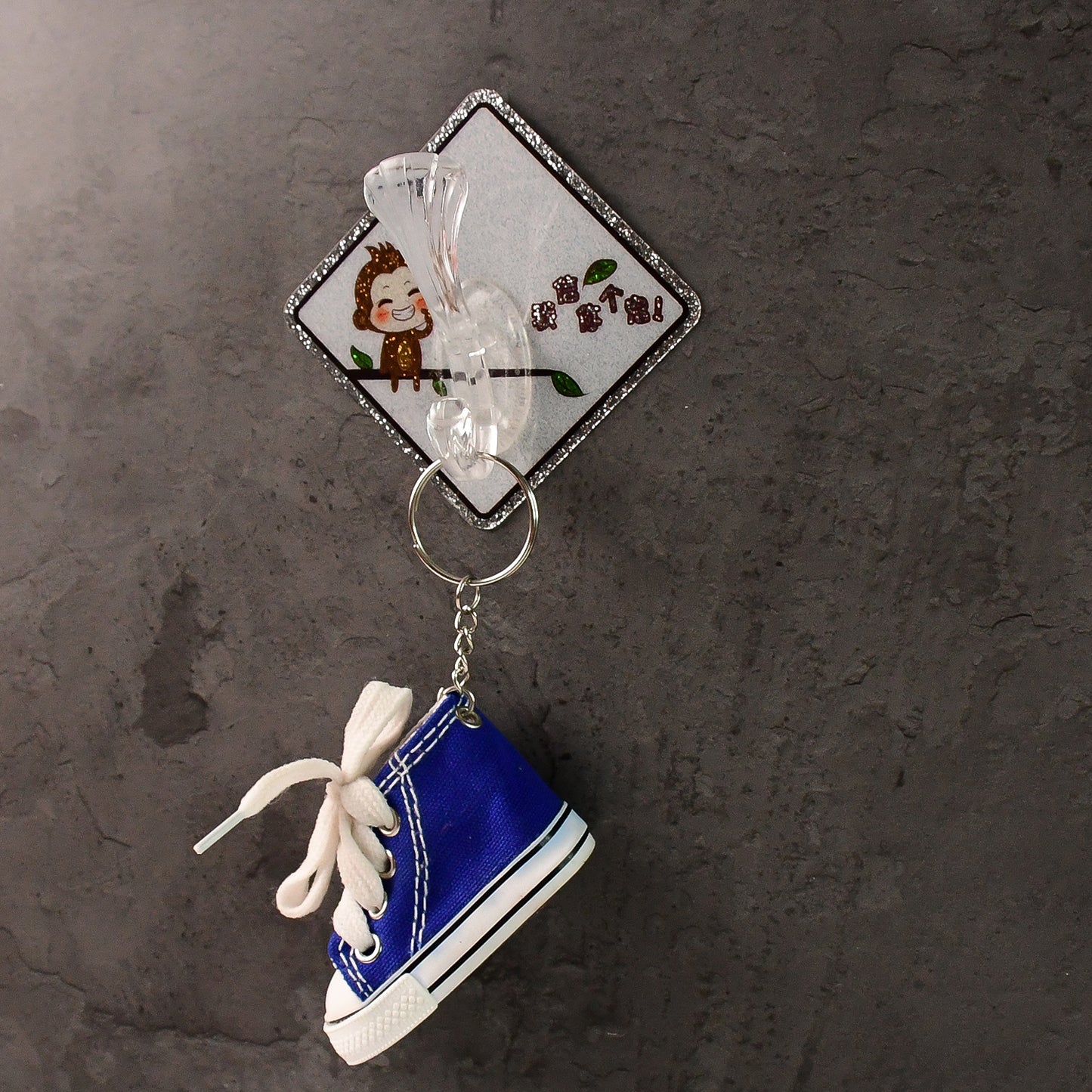 Cute cartoon print transparent wall hook with self-adhesive back from Wukusy, ideal for home organization and hanging lightweight items.