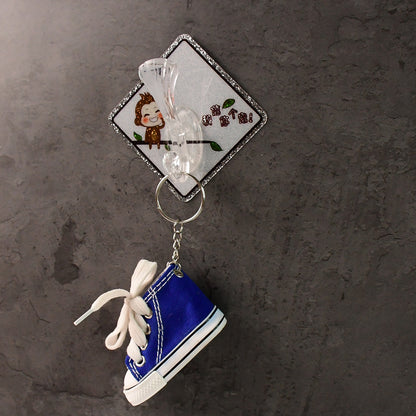 Cute cartoon print transparent wall hook with self-adhesive back from Wukusy, ideal for home organization and hanging lightweight items.