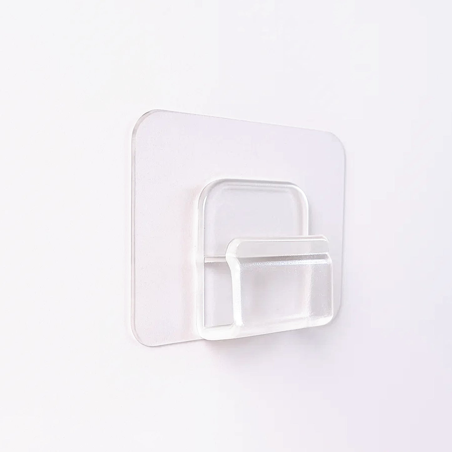Cute cartoon print transparent wall hook with self-adhesive back by Wukusy, ideal for home organization and decoration.