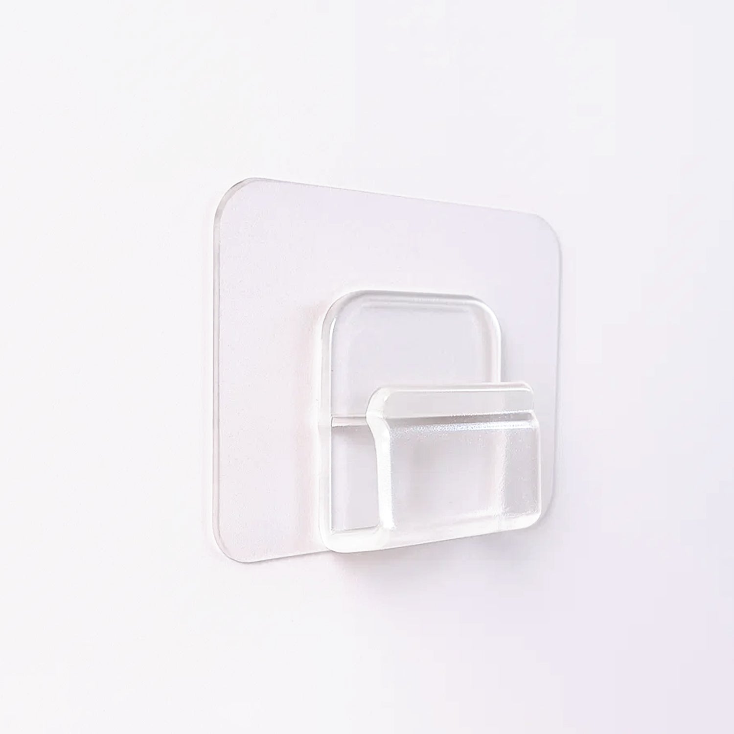 Cute cartoon print transparent wall hook with self-adhesive back by Wukusy, ideal for home organization and decoration.