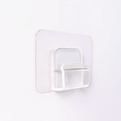 Cute cartoon print transparent wall hook with self-adhesive back by Wukusy, ideal for home organization and decoration.