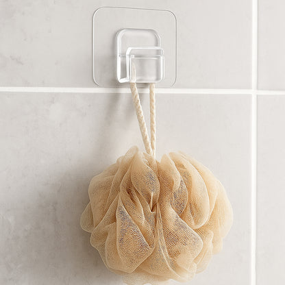 Cute cartoon print transparent wall hook with self-adhesive back, perfect for home organization by Wukusy.