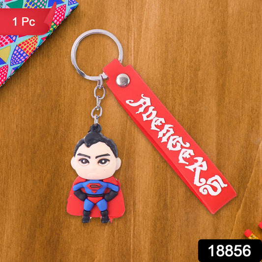 Cute cartoon silicone 3D key chain with metal hook and strap by Wukusy, perfect for home improvement or accessories.