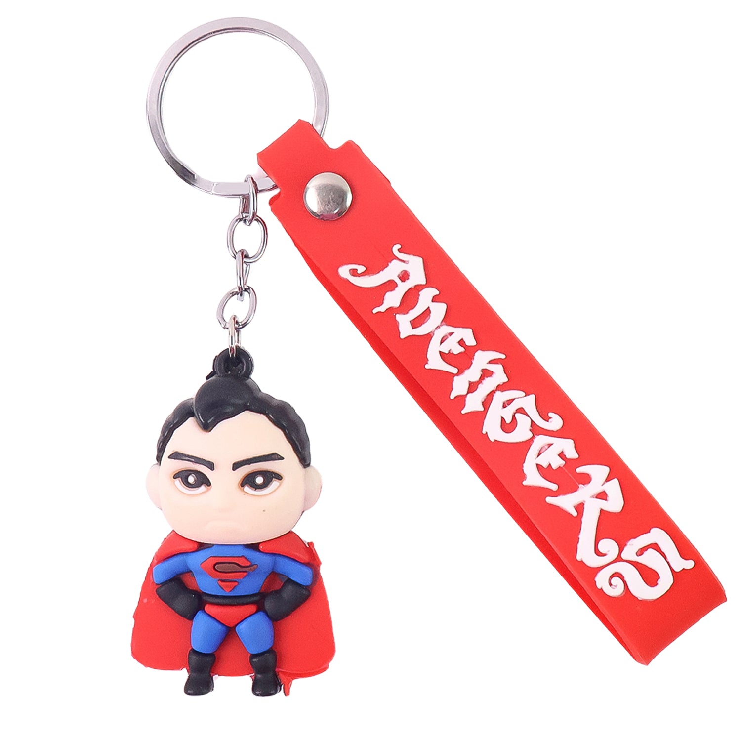Cute cartoon silicone 3D key chain with metal hook strap from Wukusy, ideal for home improvement accessories or decorative keys.