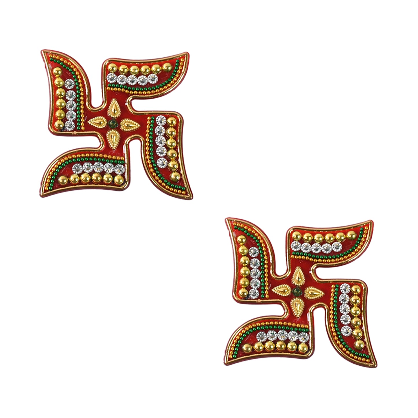Decorative Swastik sticker 2-piece set by Wukusy for home improvement, featuring traditional symbol designs for wall decor.
